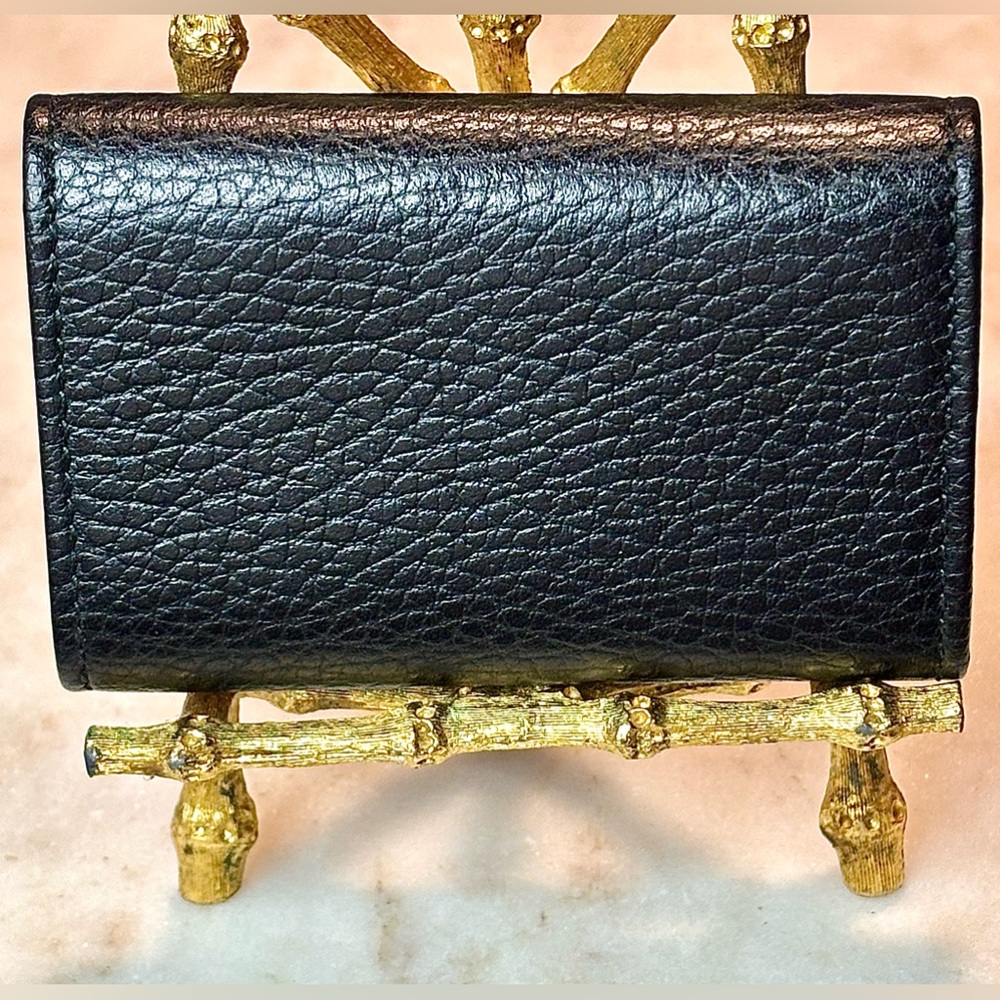 GUCCI GG MARMONT BLACK LEATHER KEY CASE 6 GOLD TONED KEY HOOKS DOUBLE G LIKE NEW - Picture 9 of 14